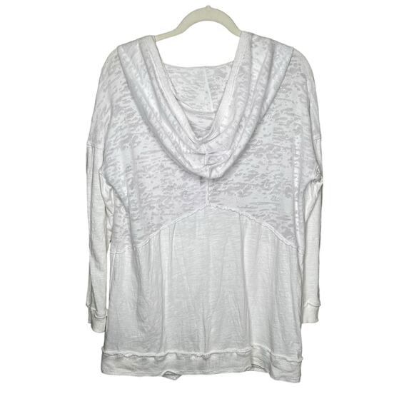 Neon Buddha White Cotton Blend Button up Hoodie with pockets Size Small - Picture 7 of 8